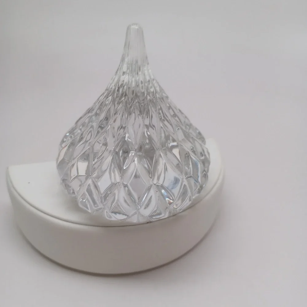 Clear Faceted Crystal Glass Teardrop Paperweight Diamond Point Figurine 3 Inch
